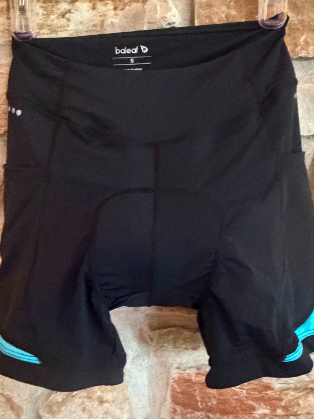 Baleaf Black Women’s Cycling Bike Shorts with Turquoise Accents